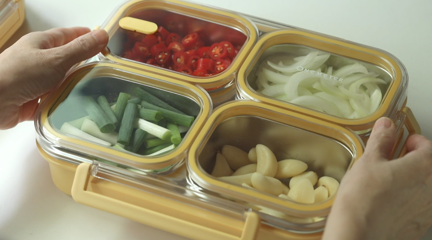 【熱銷500萬🔥】𝗼𝗻𝗲-𝗺𝗲𝘁𝗲𝗿 食分好便當盒|不鏽鋼可微波 x 全隔斷分格 × 雙重防漏 解決帶飯所有煩惱!