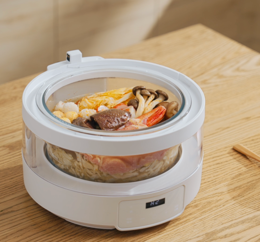 【全台首創】𝐨𝐧𝐞-𝐦𝐞𝐭𝐞𝐫 玻璃電子鍋｜透明鍋身 × 雙內膽，料理變化看得見！