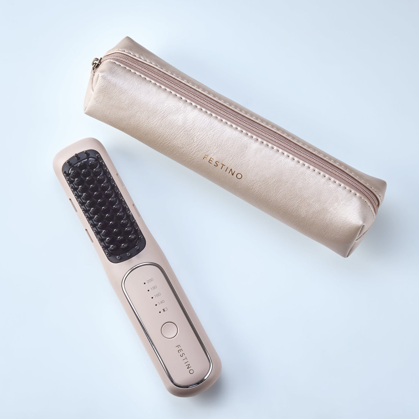 【限時贈隔熱收納袋】日本𝖥𝖤𝖲𝖳𝖨𝖭𝖮 順順子｜負離子電熱直髮梳