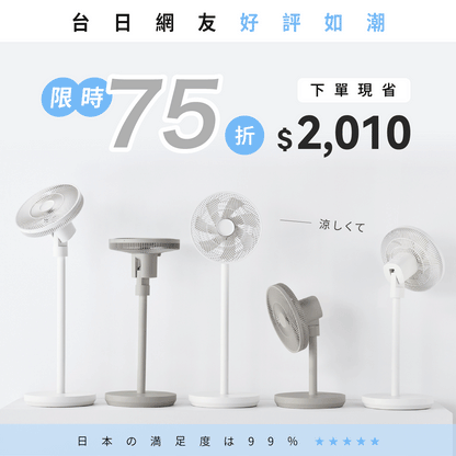【熱銷1600萬】日本récolte 麗克特 涼小無拆扇｜Cordless Circulation Fan無線循環電風扇(RFN-2)